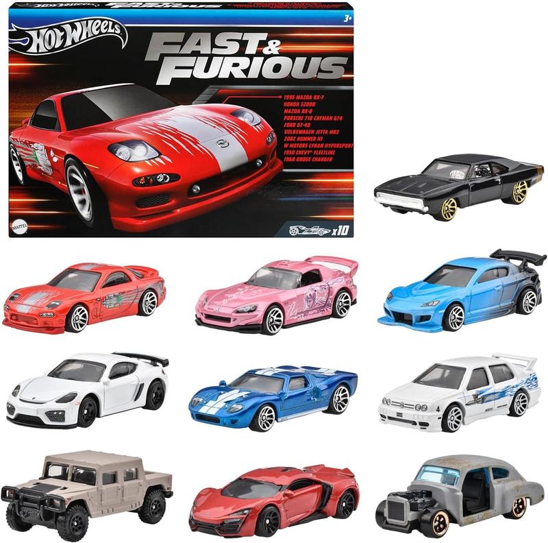 Hot Wheels Fast and Furious - Pacote com 10 Carros de Brinquedo